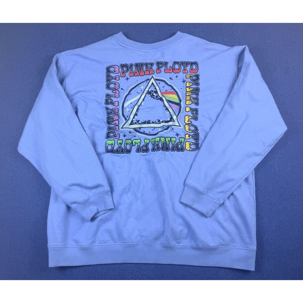 Pink Floyd Dark Side of the Moon Embroidered Crewneck Sweatshirt Periwinkle XXL